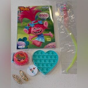 Trolls Coloring and Activity Book, Heart Fidget Toy, Airpods Case, Hair Clips
